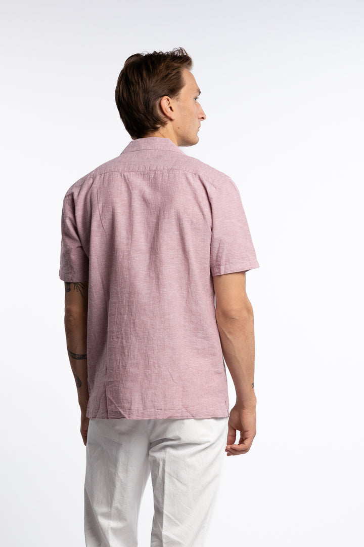Casual Linen Blend Resort S/S Dusty Rose
