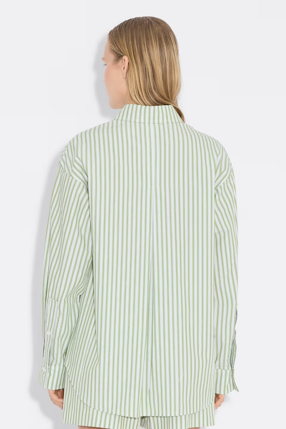 Loose stripe Shirt - Green