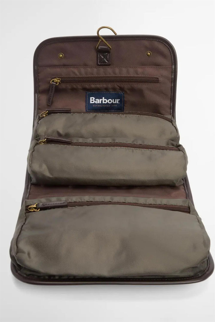 Wax Hanging Washbag Olive/Beacon