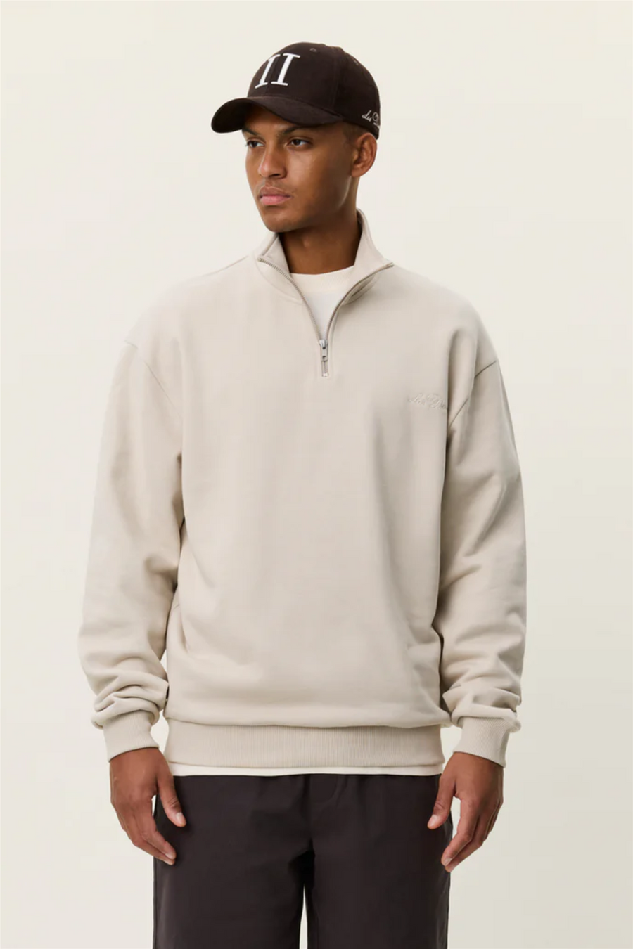 Crew Half-Zip Sweatshirt Light Sand