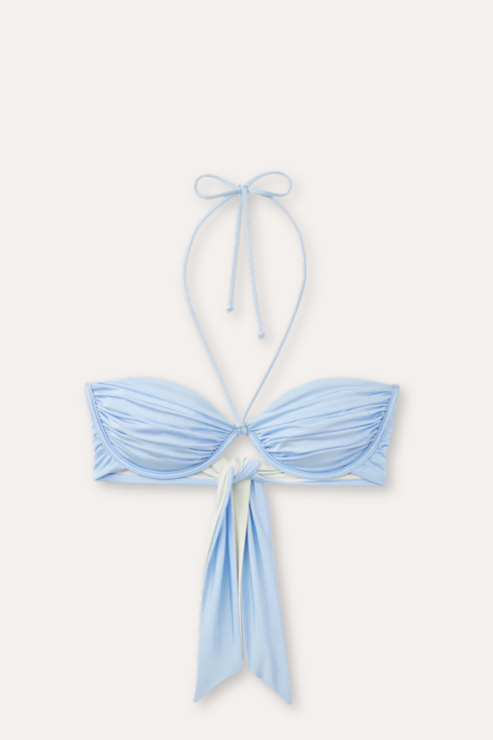 Billow Bikini Top - Pearl Blue