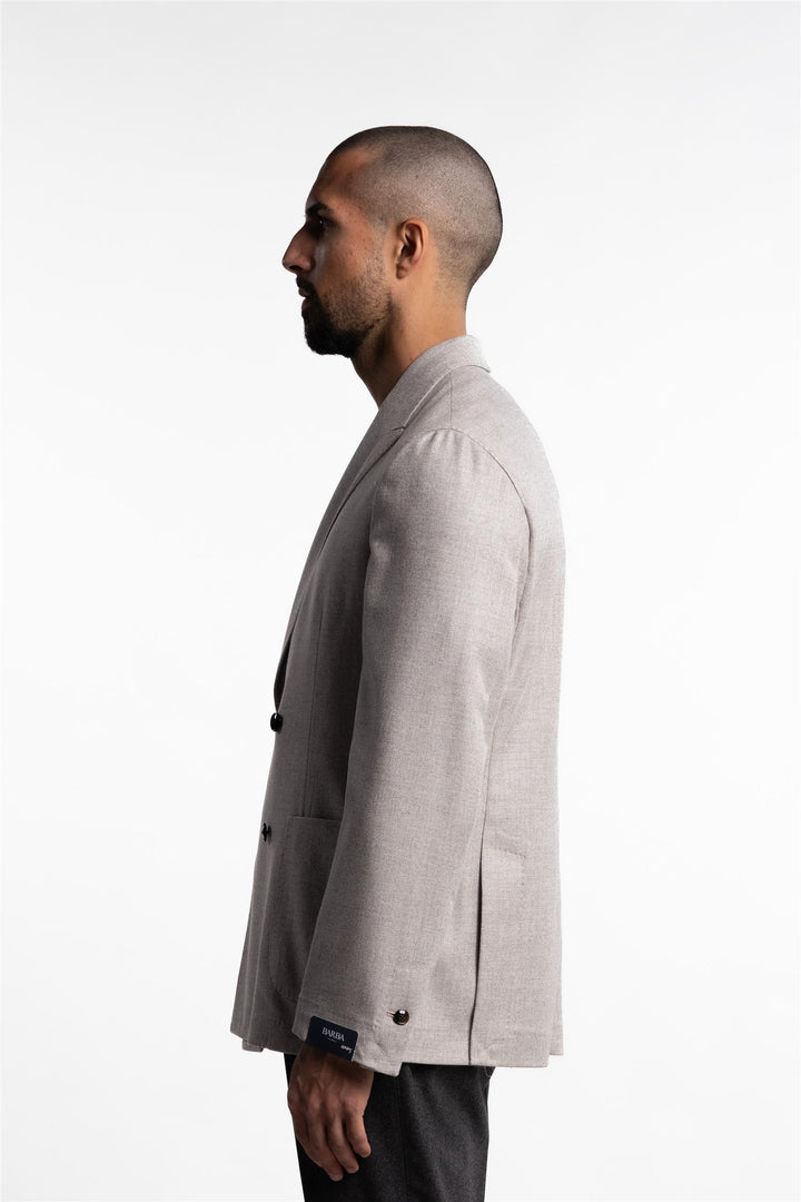 Double Breasted Wool/Cashmere Easywear Blazer Beige