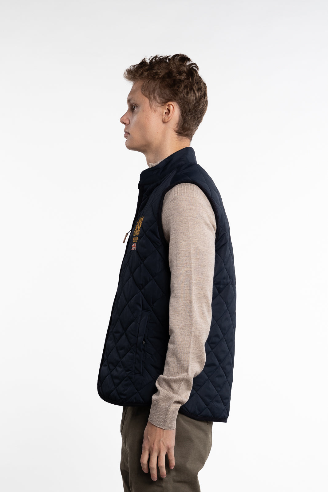 Trenton Quilted Vest Old Blue