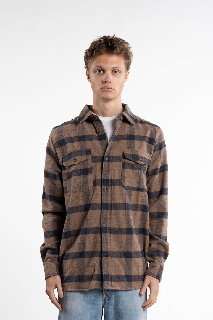 Lennon Flannel Check Desert Taupe/Dark Navy