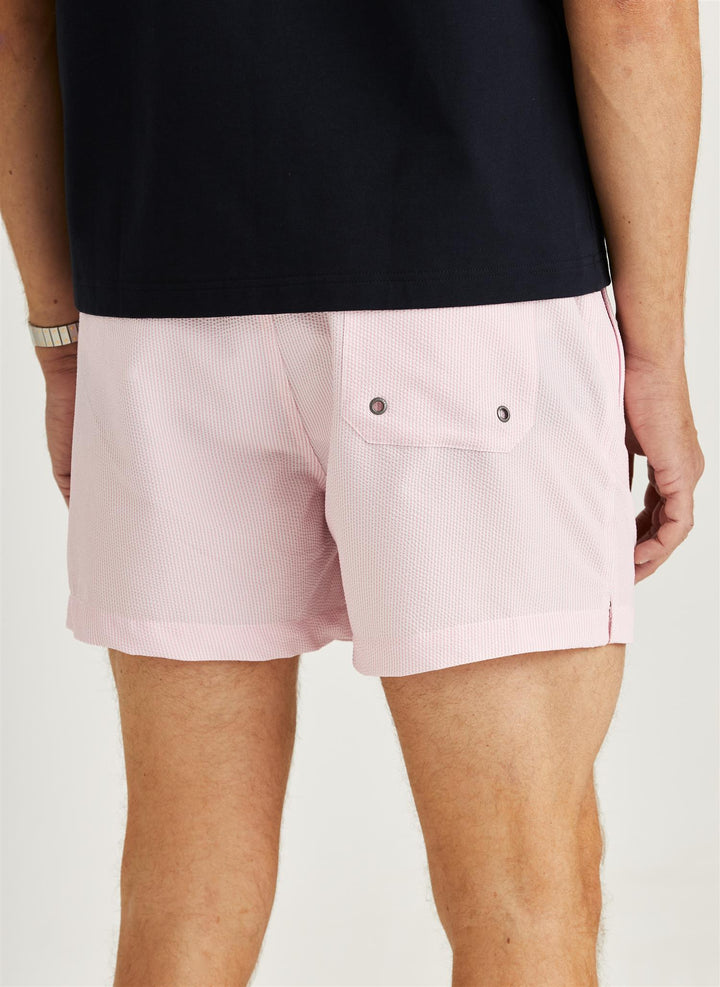 Morris Seersucker Bathing Trunks Lt Pink