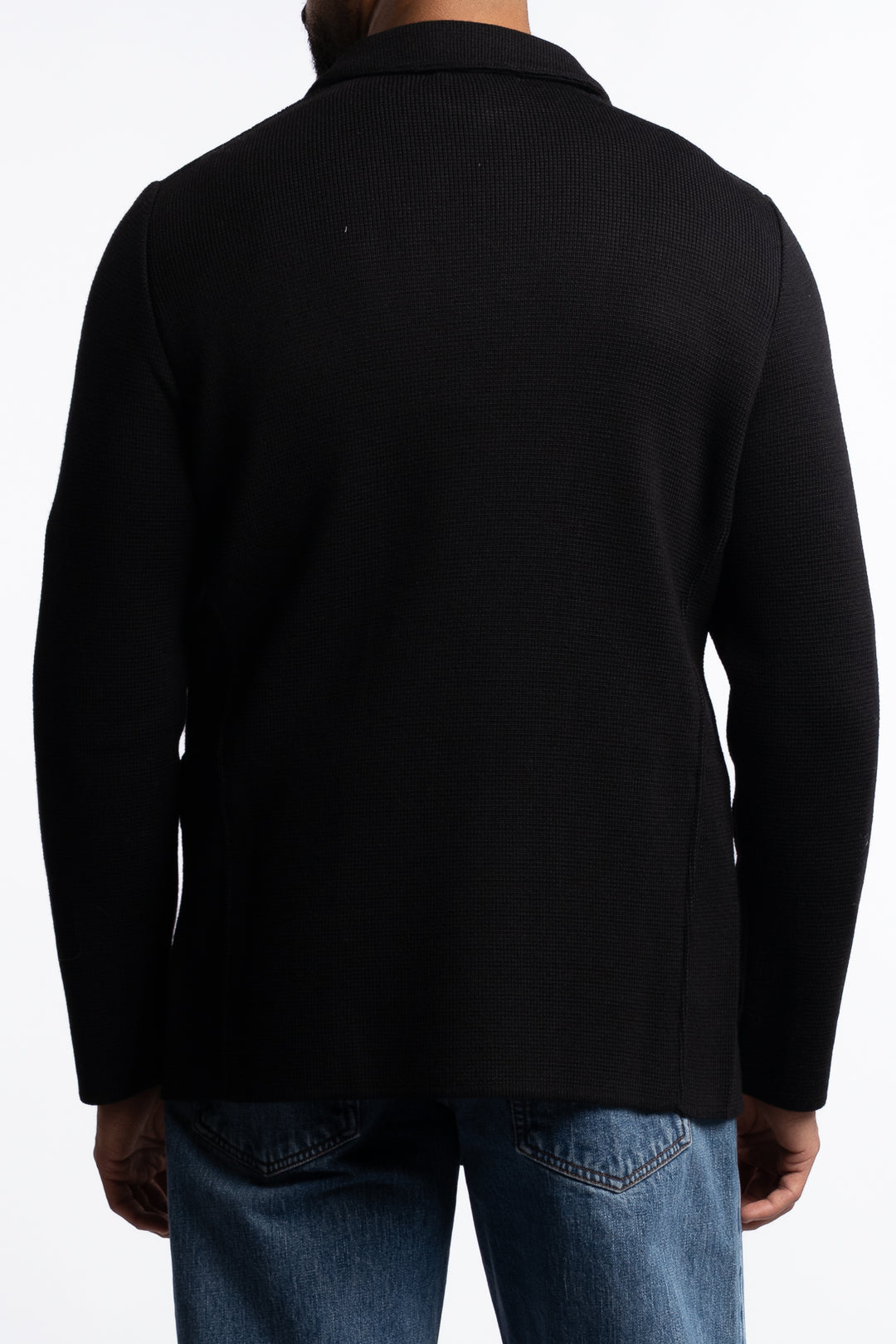 Knitted Wool Peacoat Black