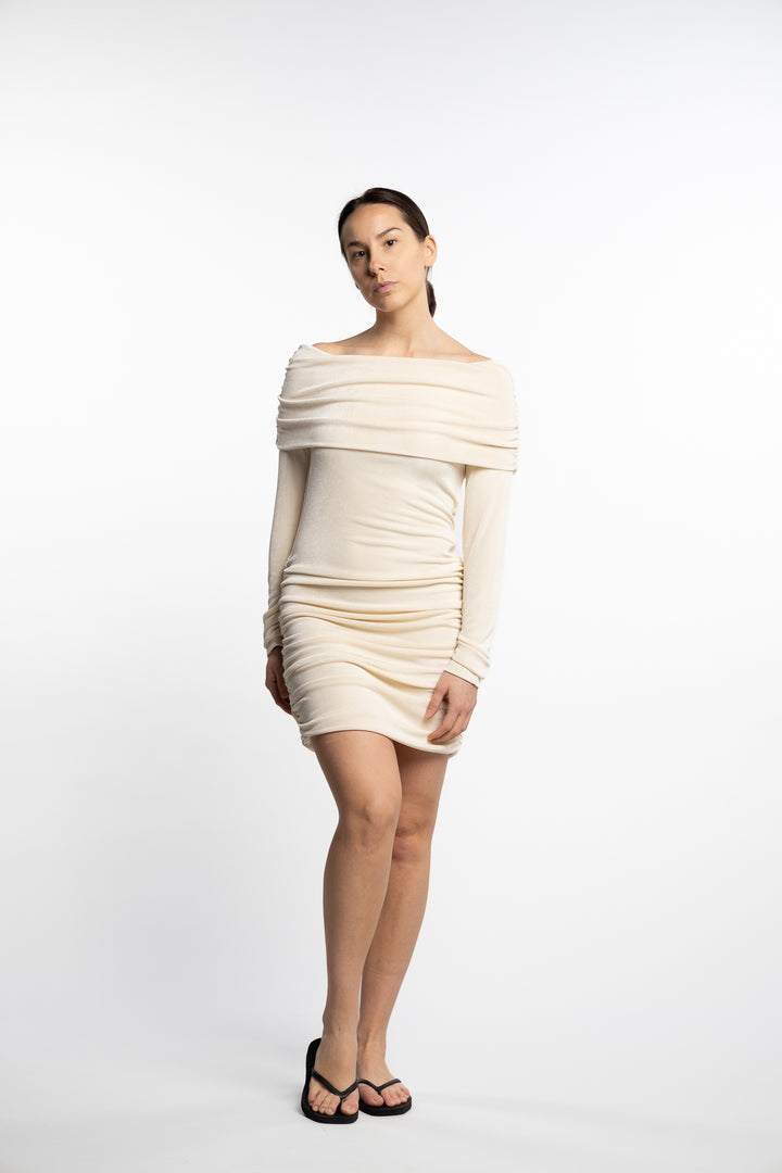 Turn Up Dress Short- Cream