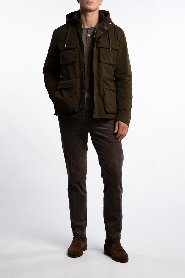 Woven Half Coat Verde Militare