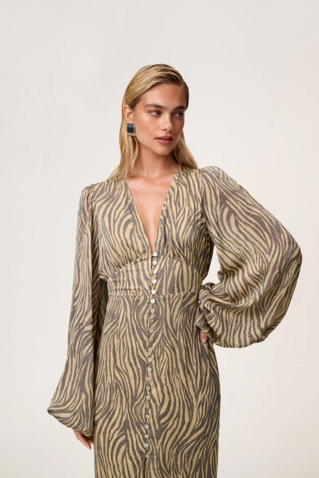 Positano dress- Beige Zebra