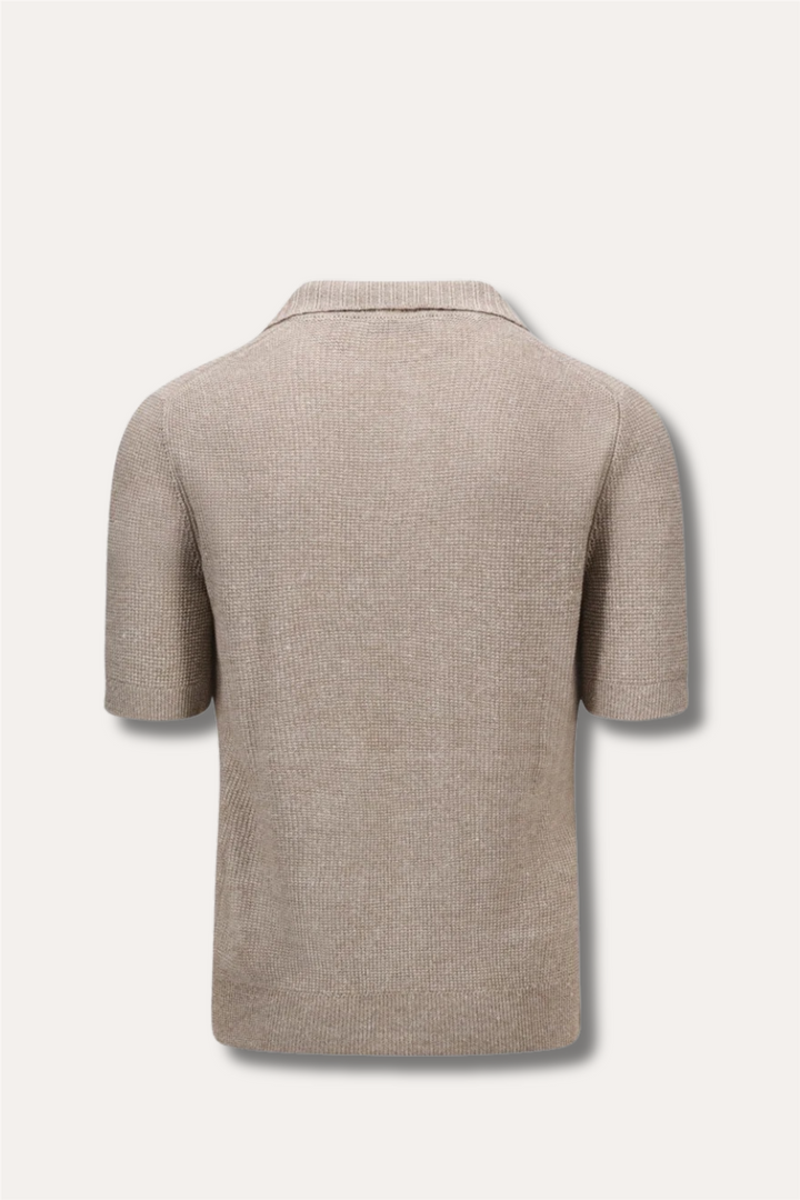 Cotton/Linen Chicco Di Riso Polo Short Sleeve Beige