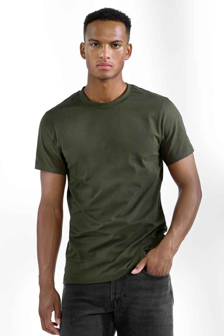 Crew Neck Regular Army Green
