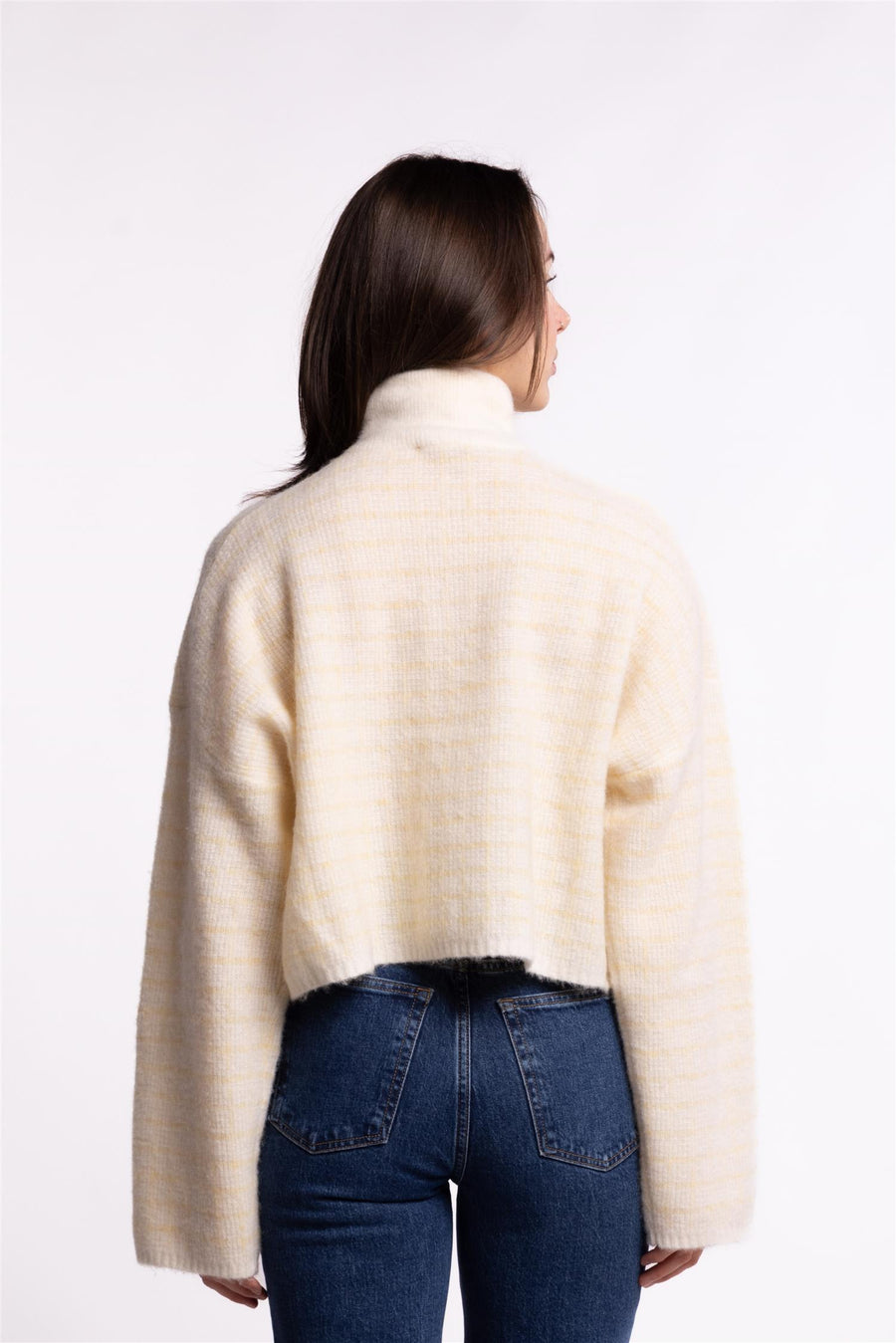 Tine Waflle Check Cardigan- Lt Yellow Mix