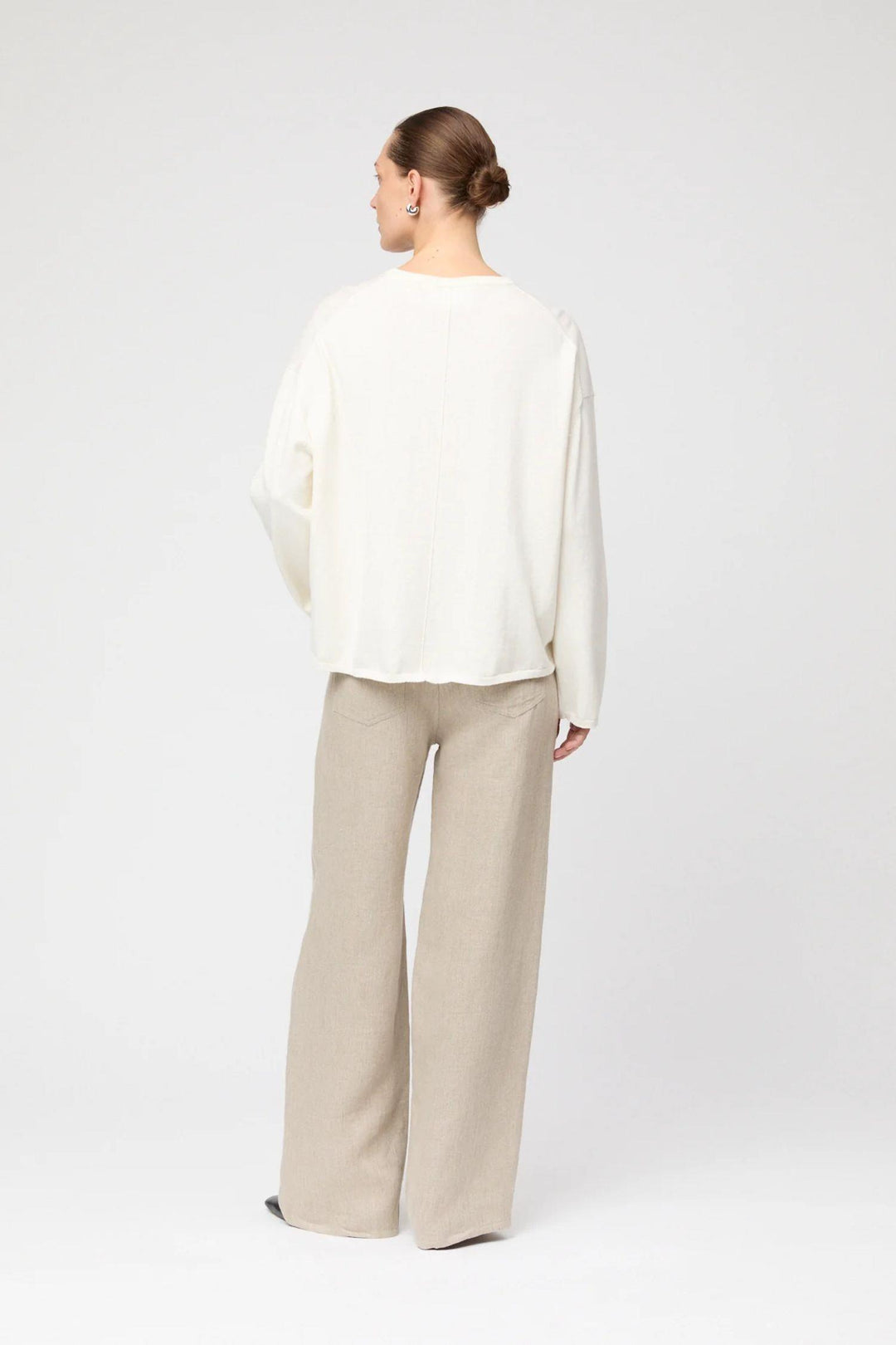 Toulon Cotton Cashmere Sweater- Starch