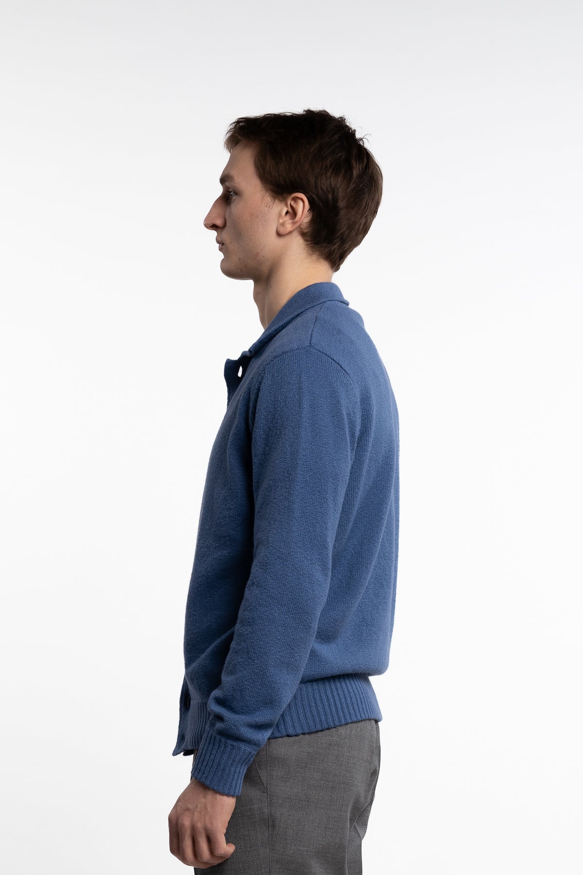Knitted Cotton Cardigan Cobalto