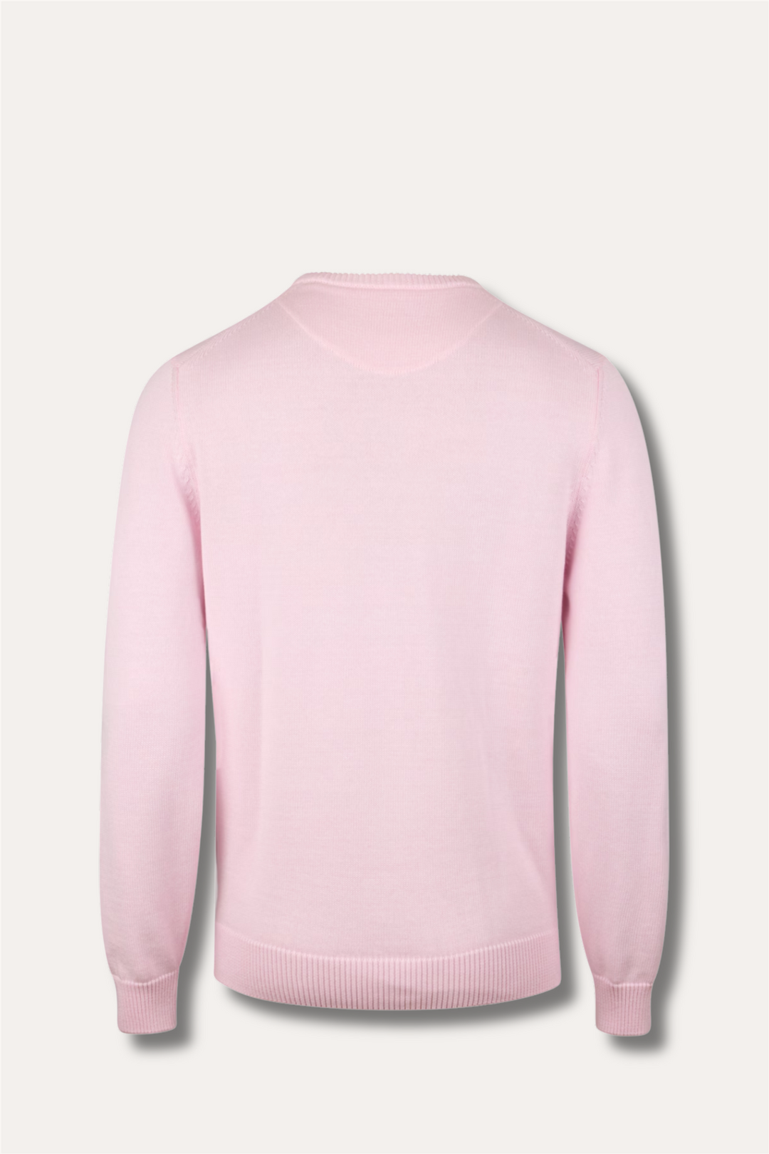 Sweater Knitted Crew Neck Organic Cotton Light Pink