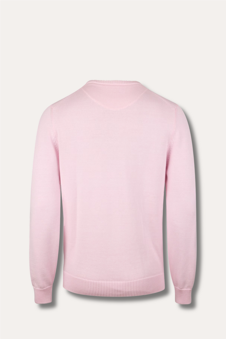 Sweater Knitted Crew Neck Organic Cotton Light Pink