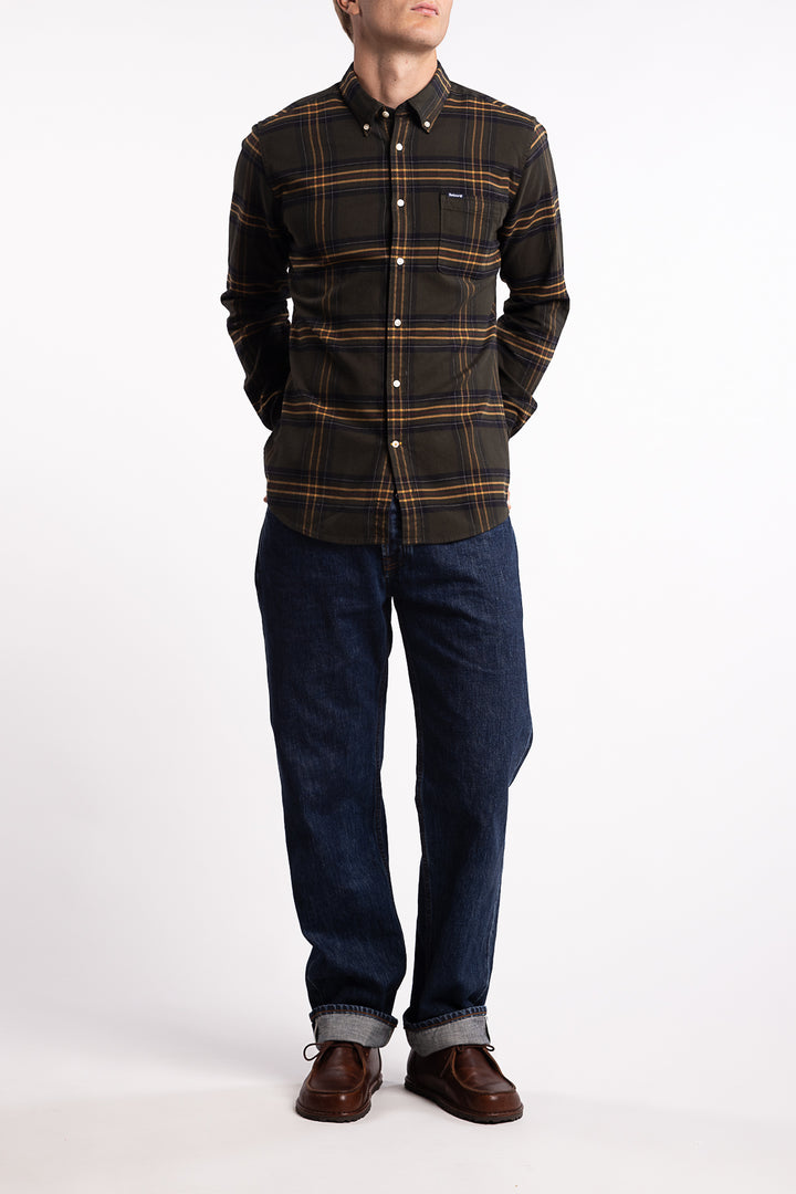 Portdown Tailored Checked Shirt Olive