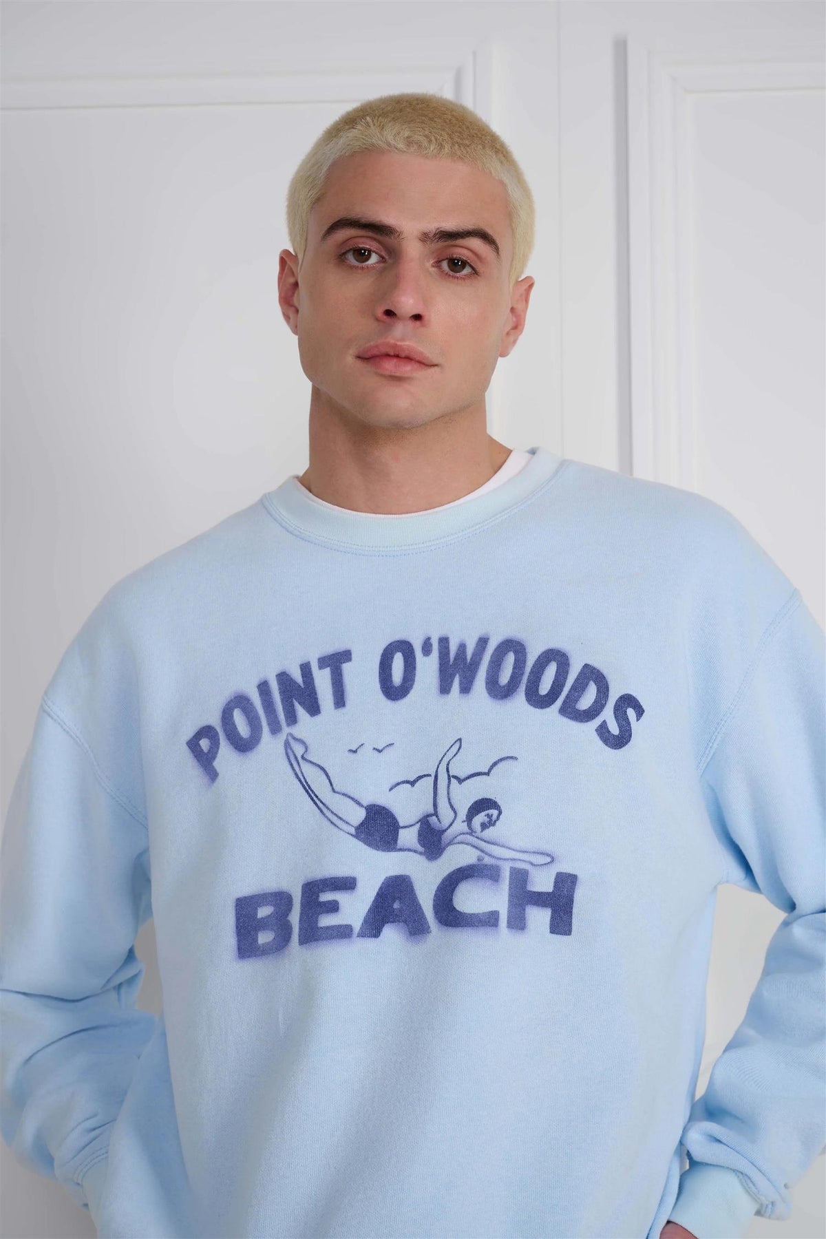 Point Crewneck Vintage Light Blue