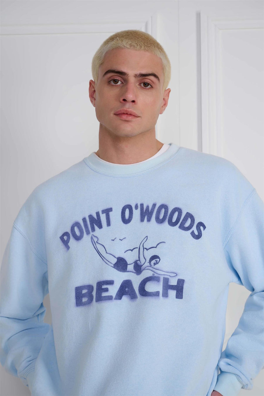 Point Crewneck Vintage Light Blue