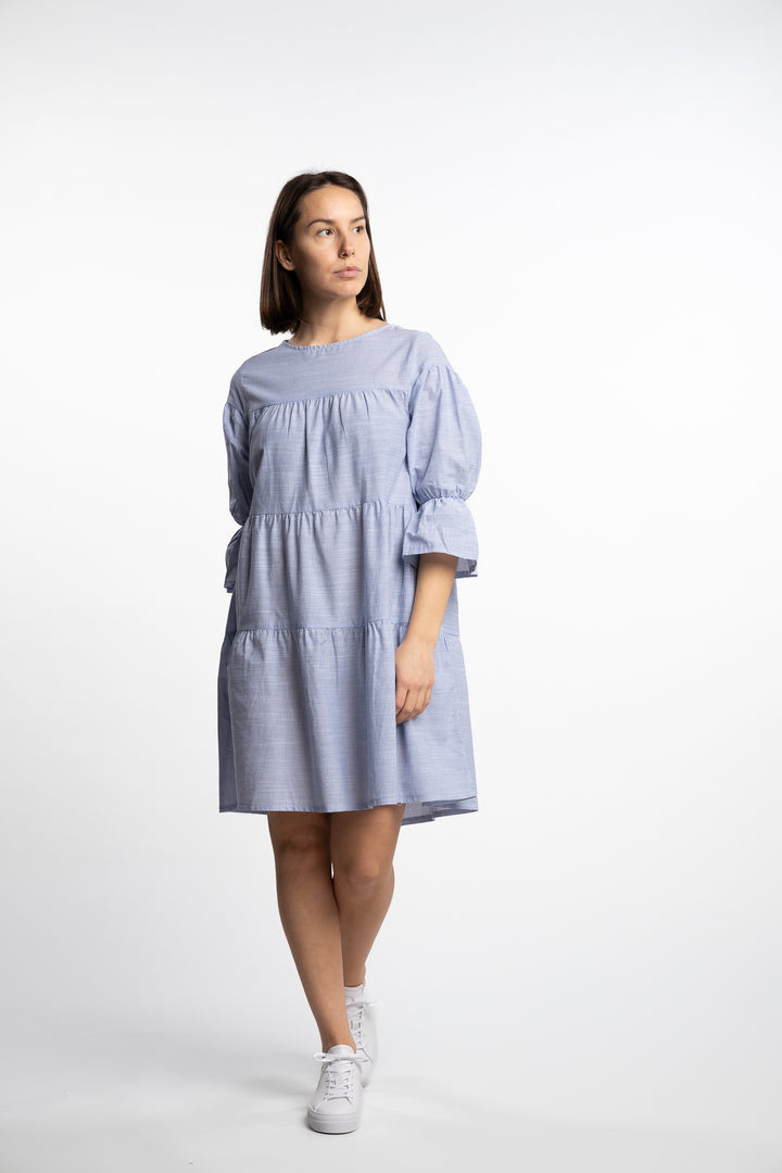 Mai Dress- Blue Stripe