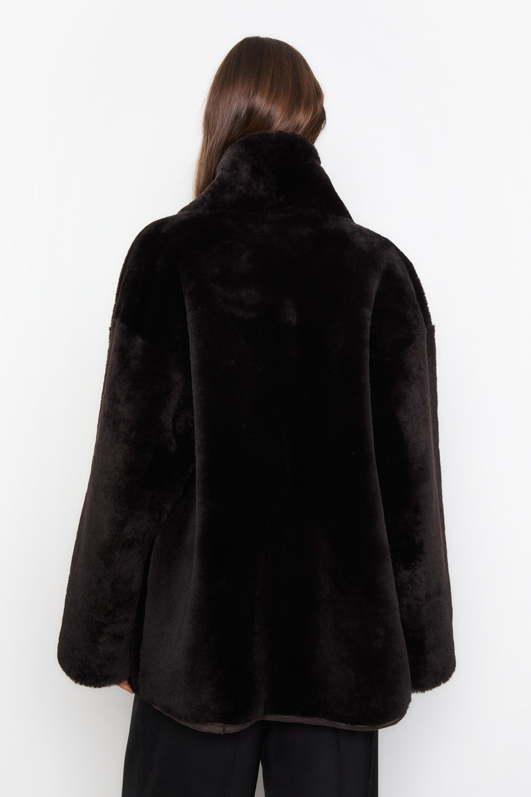 Melli Shearling Jacket- Dark Brown Suede