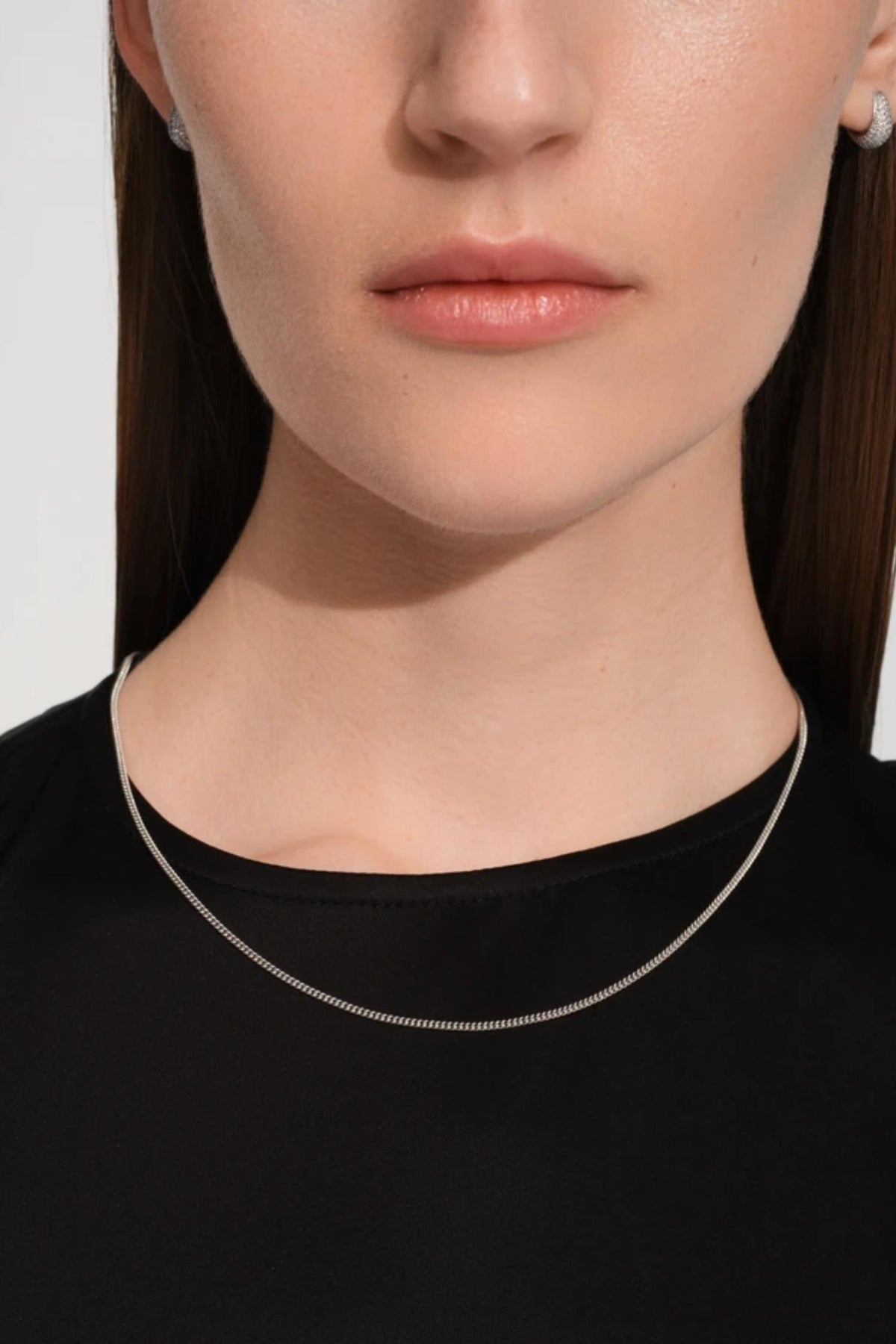 Women's Curb Chain Slim 24,5"- Silver