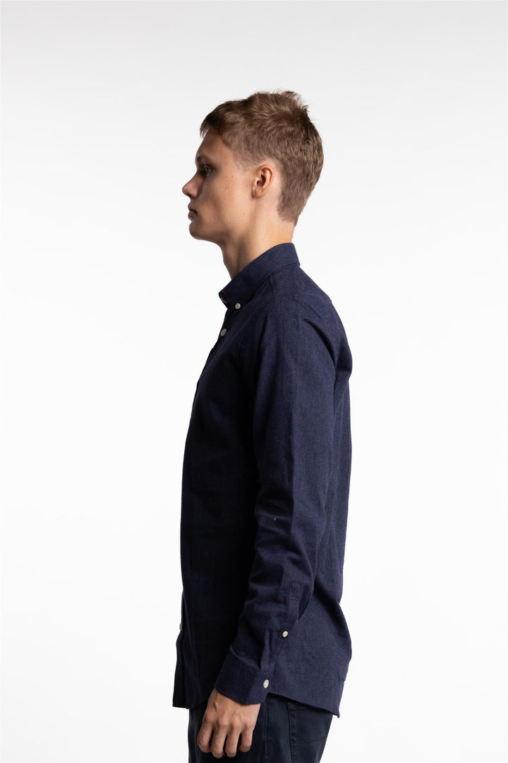 Mélange Brushed Shirt Navy