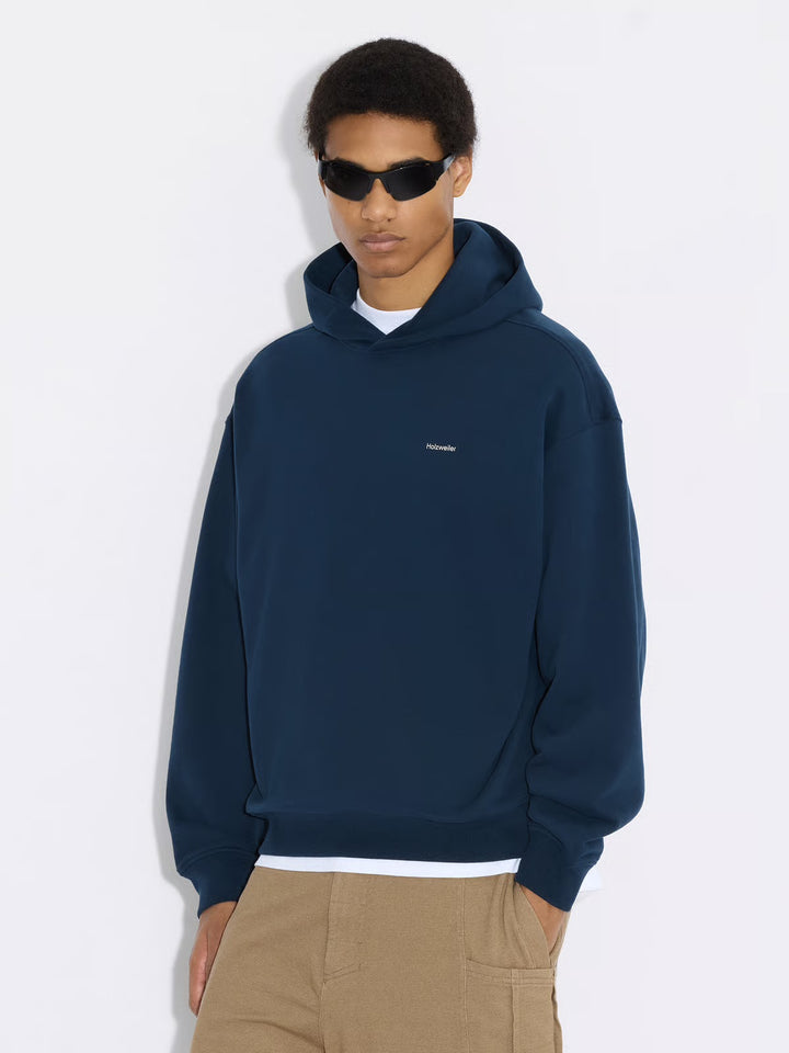 Relaxed Logo Hoodie Dark Blue
