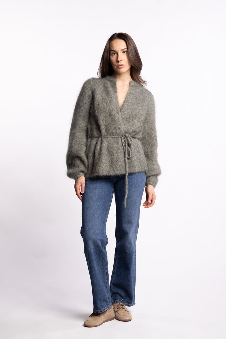 Fredrikke Chunky Cardigan- Sage Green