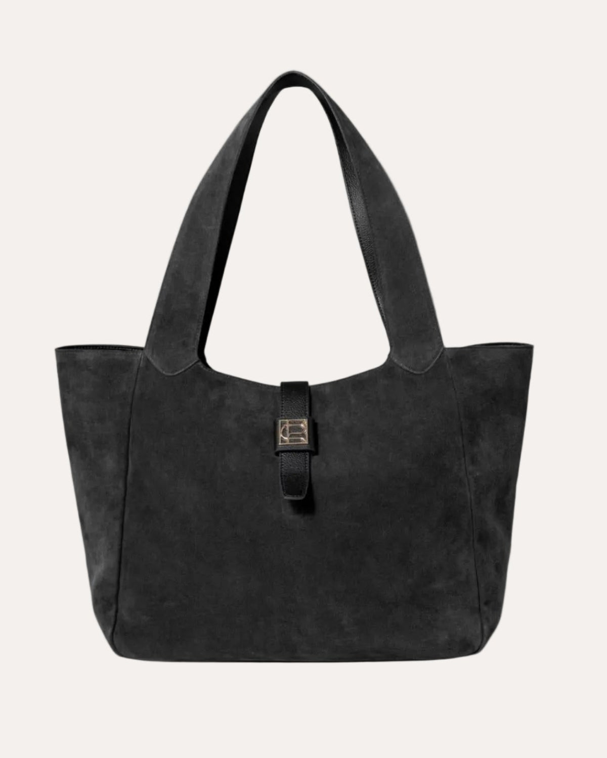 Lucille Tote Bag Large Black Suede