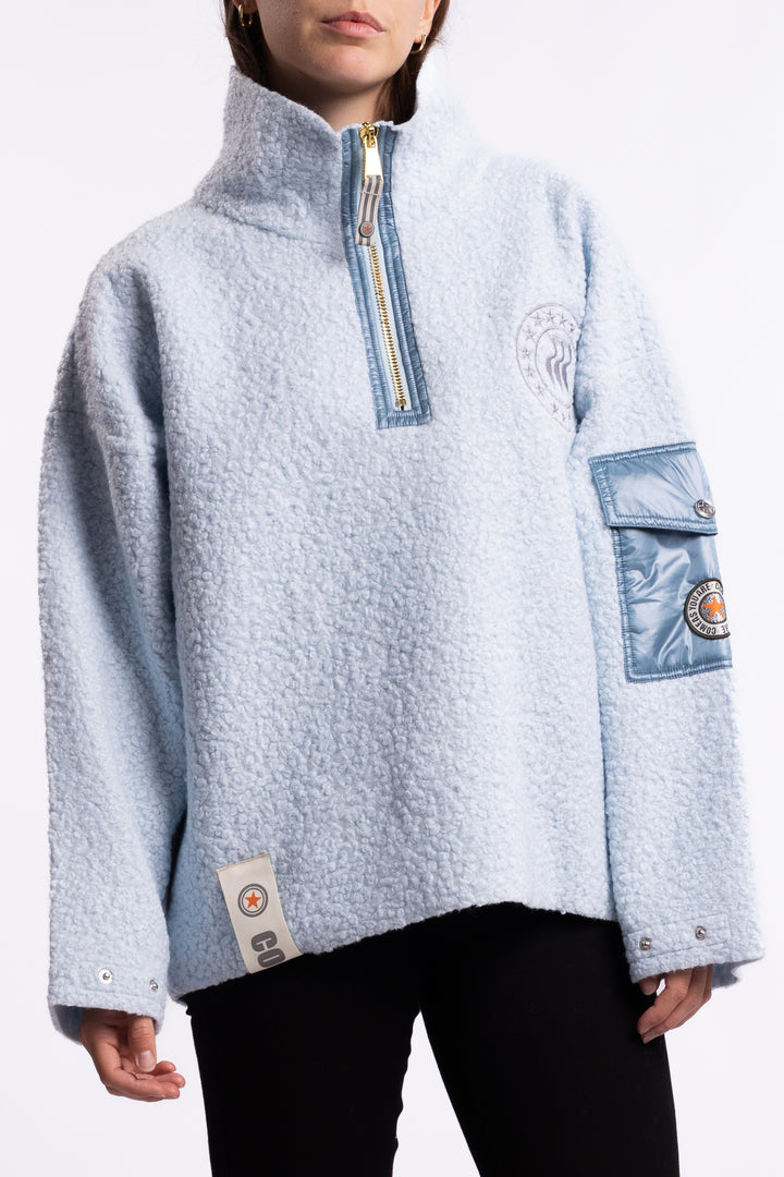 Nikki half zip - Light blue