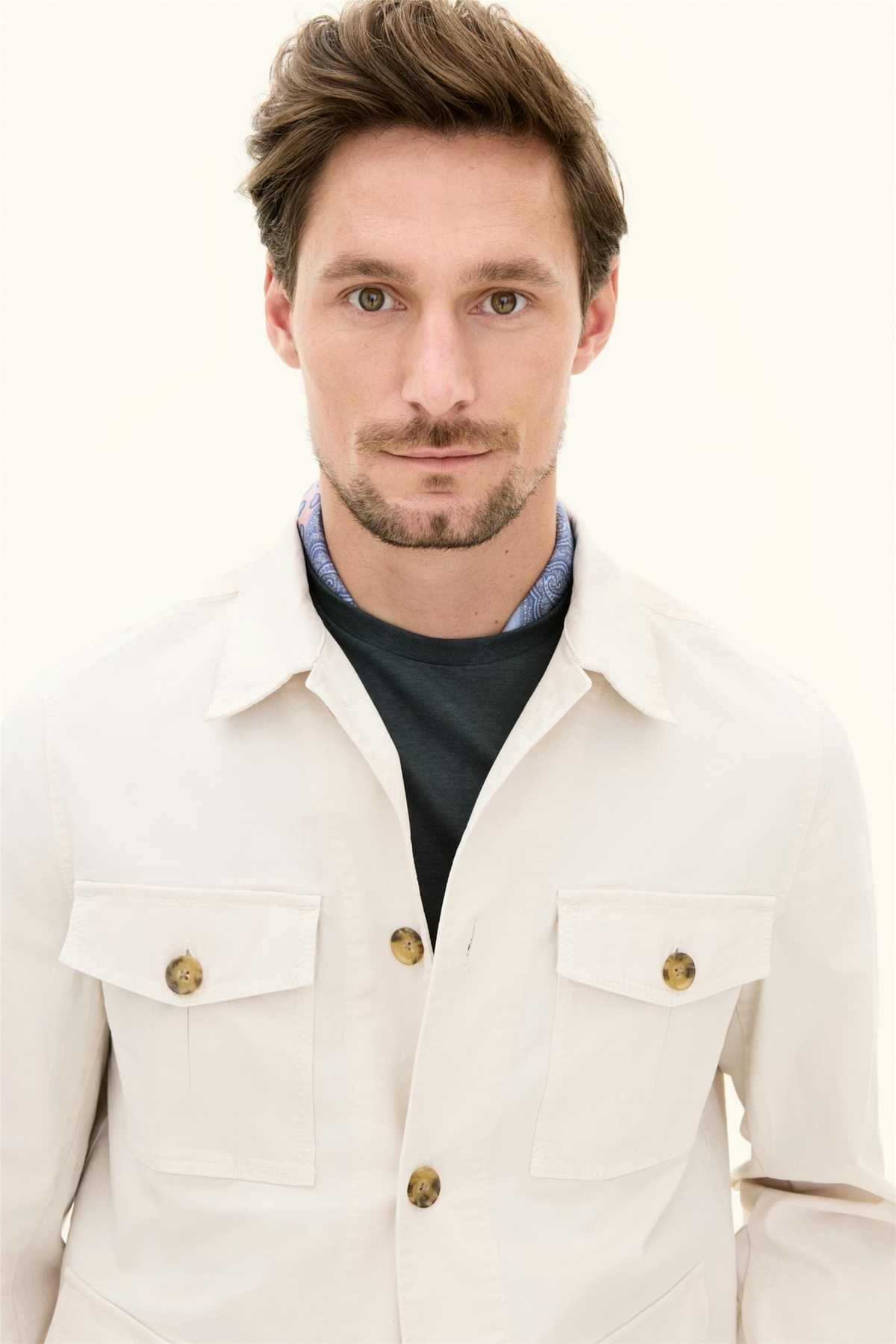 Safari Shirt Jacket Creme White