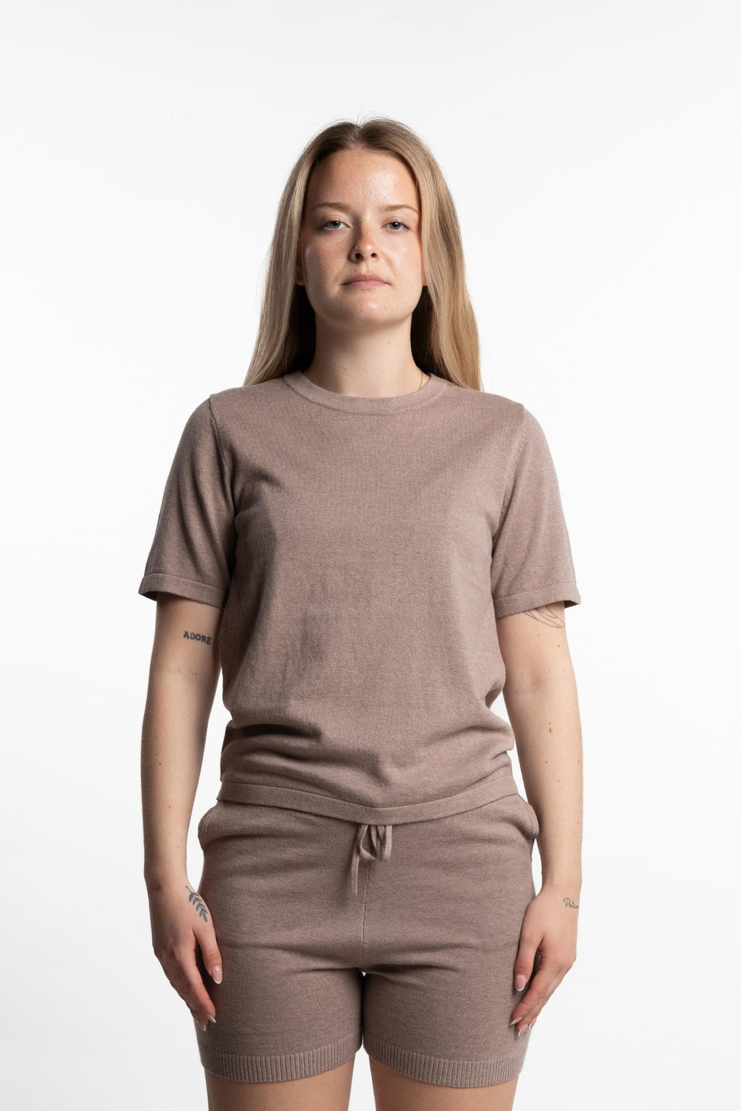 Cleo Cotton Cashmere T-shirt - Taupe Brown