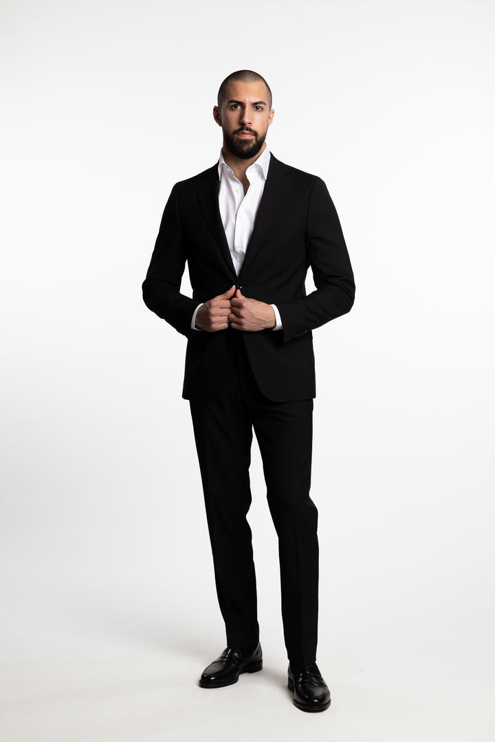 Edmund Slim Fit Wool Blazer Black