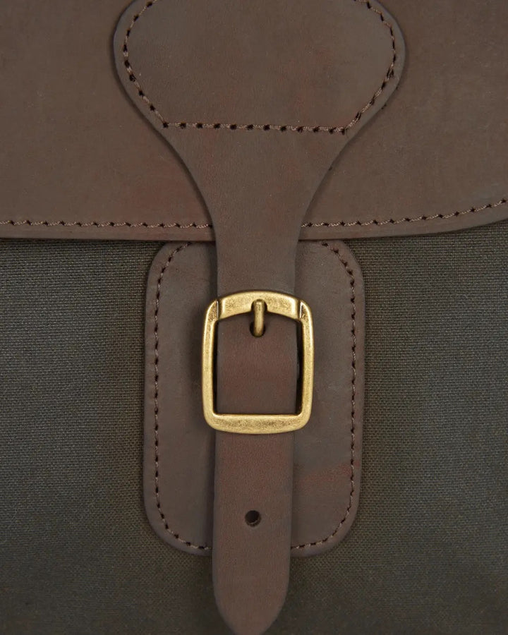 Waxed Leather Briefcase Olive