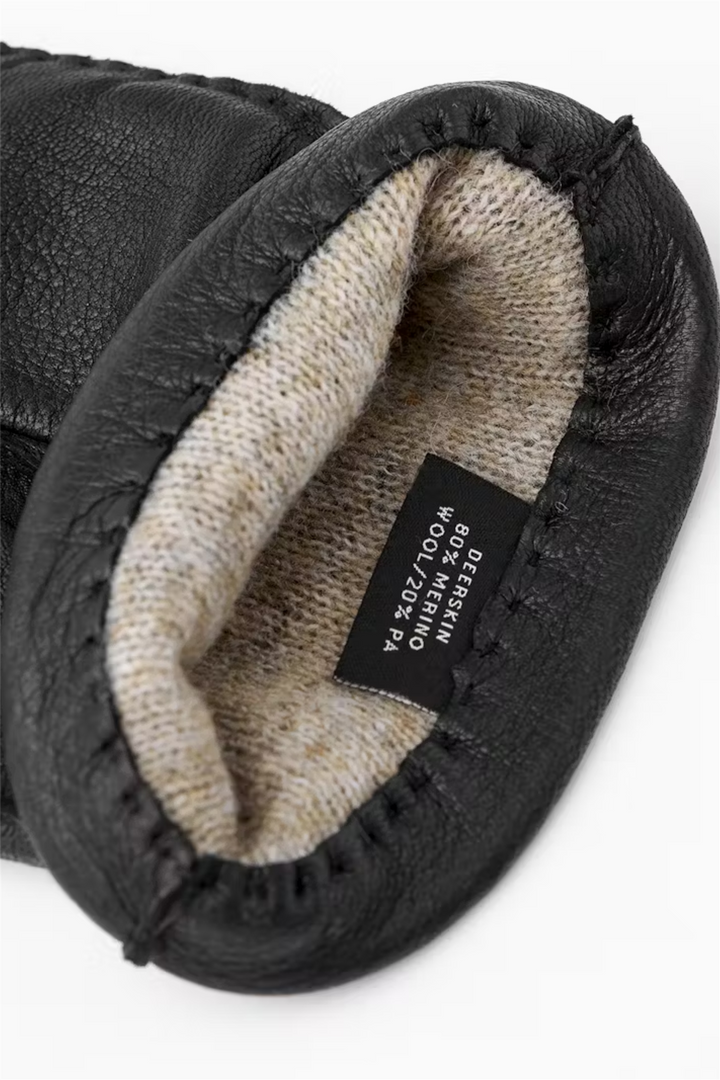 Matthew Deerskin Gloves Natural Black