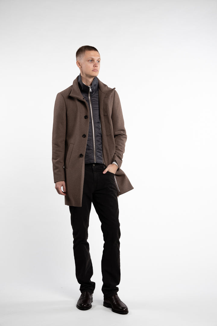 Harvey Classic Wool Coat Walnut