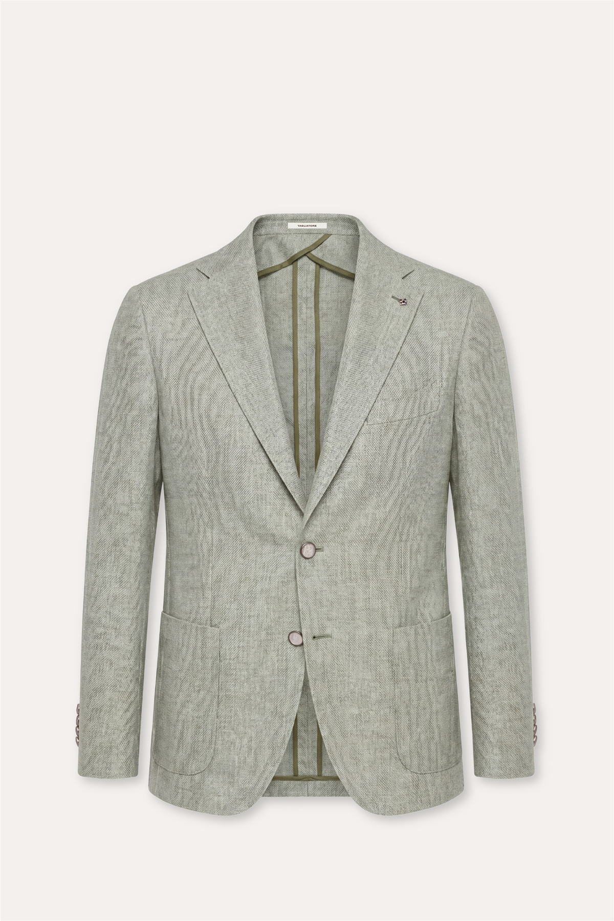 Linen/Wool Slim Fit Blazer Light Green
