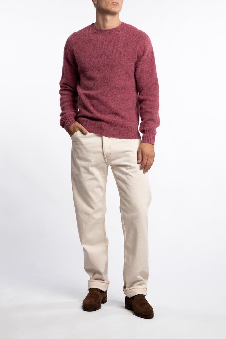 Brushed Shetland Crew Neck Jumper Zinnia Pink