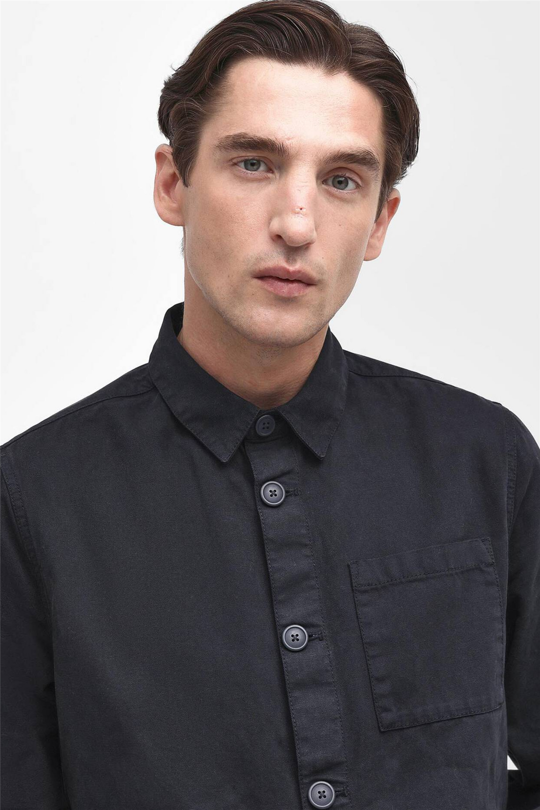Washed Cotton Overshirt Navy