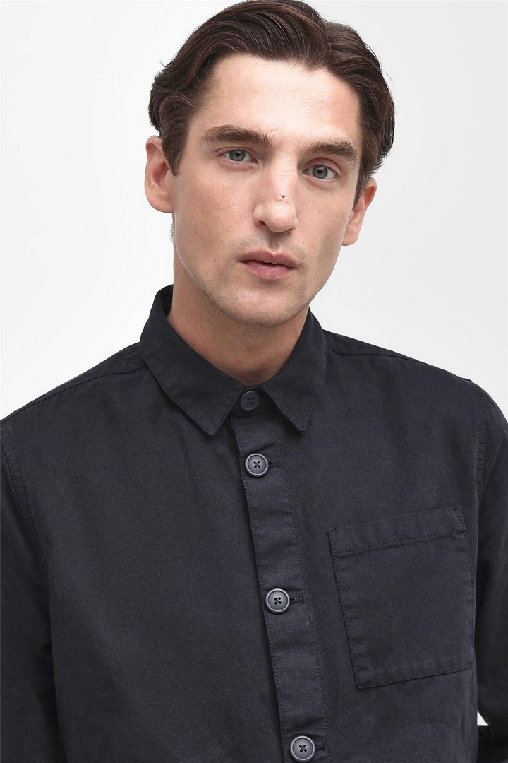 Washed Cotton Overshirt Navy