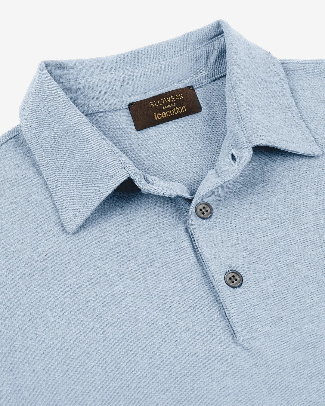 Ice Cotton Short Sleeve Polo Shirt Azzurro Polvere