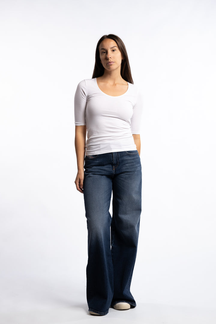 Cotton Stretch Scoop Neck Top