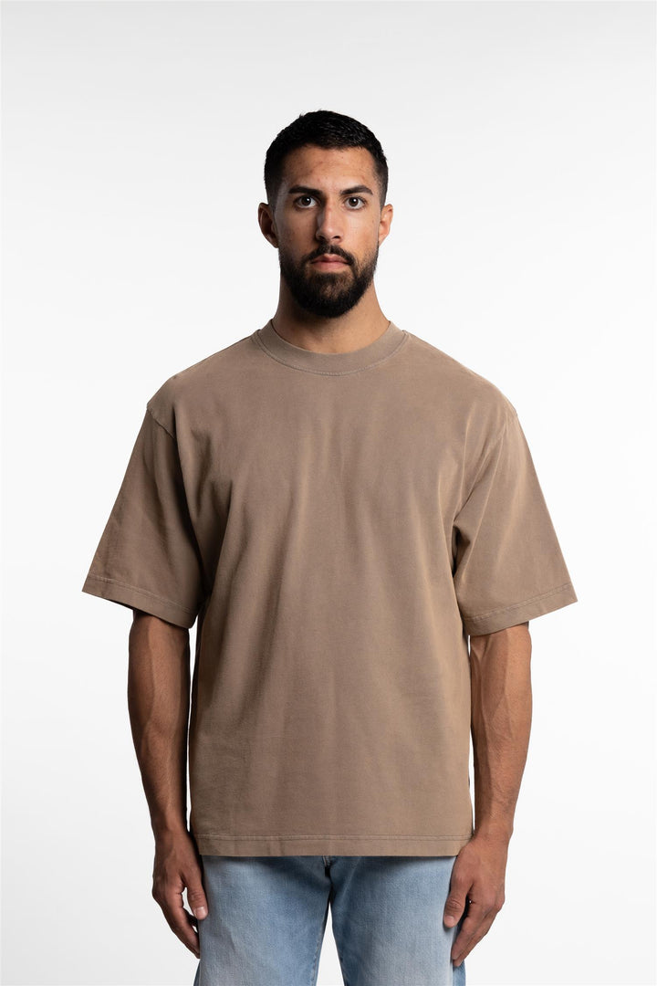 Crew Neck T-Shirt Taupe Brown