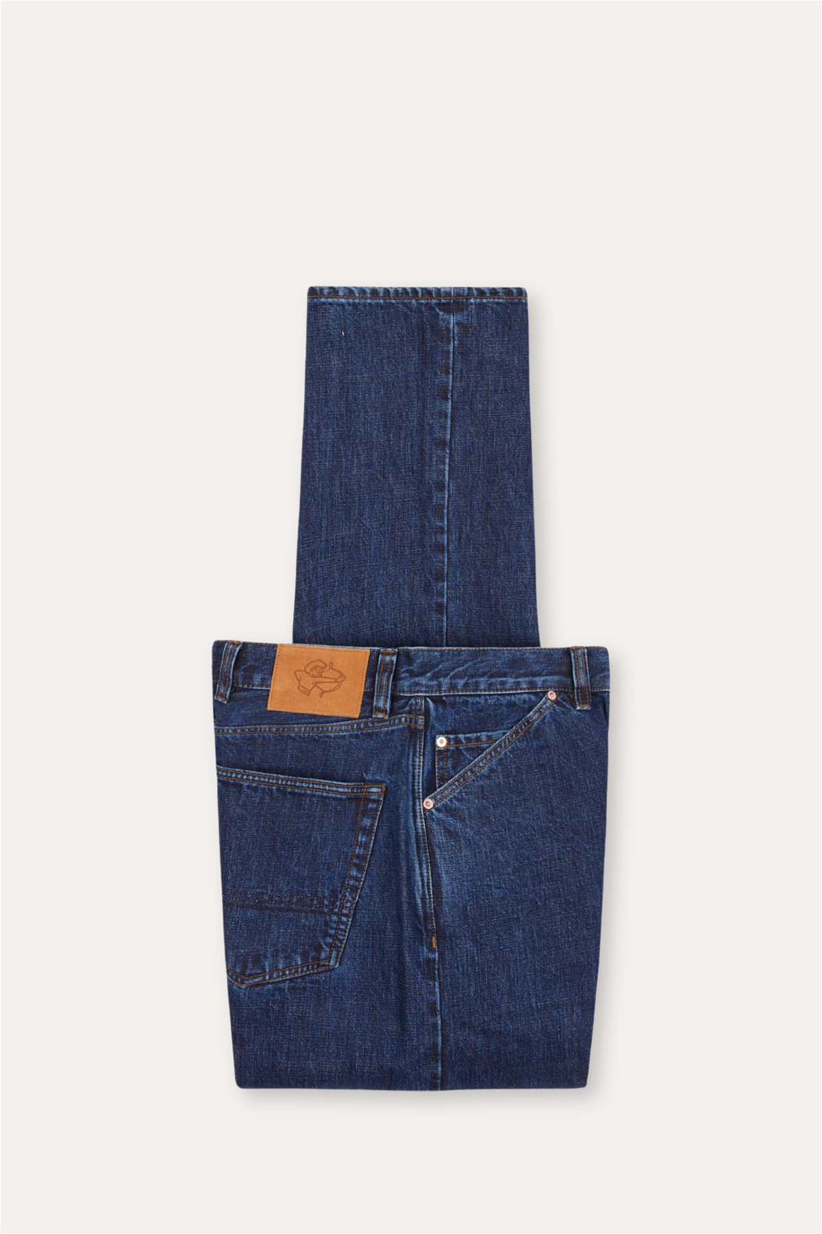 14,2 Oz 5-Pocket Mid-Waist Japanese Selvedge Denim Stone Wash