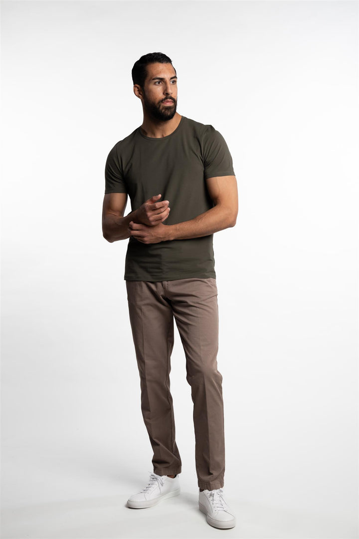 Kyran Cotton Stretch Slim Fit T-Shirt Green Cervo