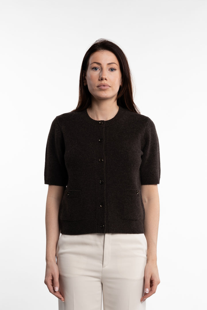 Toulouse Cardigan Tee- Coffee