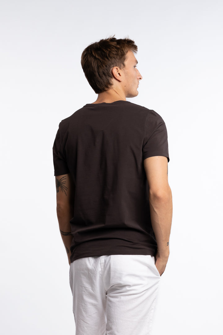 Kyran Cotton Stretch Slim Fit T-Shirt Brown Elk