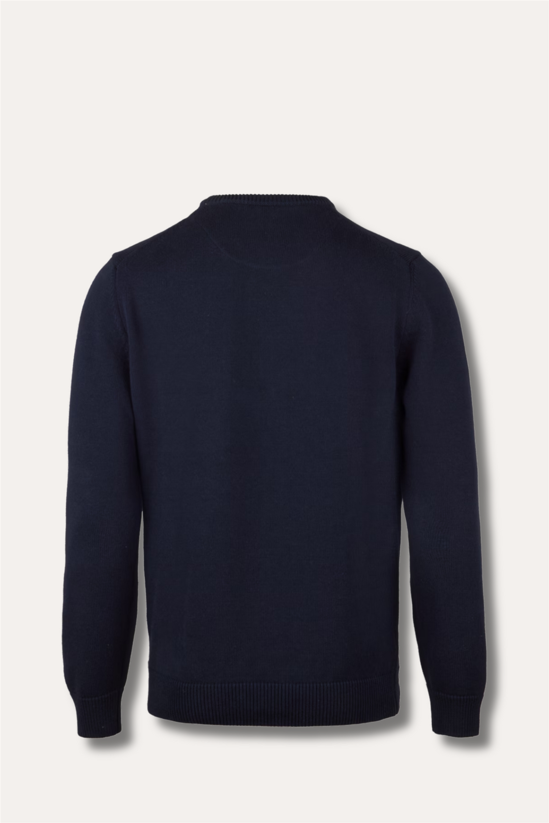 Sweater Knitted Crew Neck Organic Cotton Navy