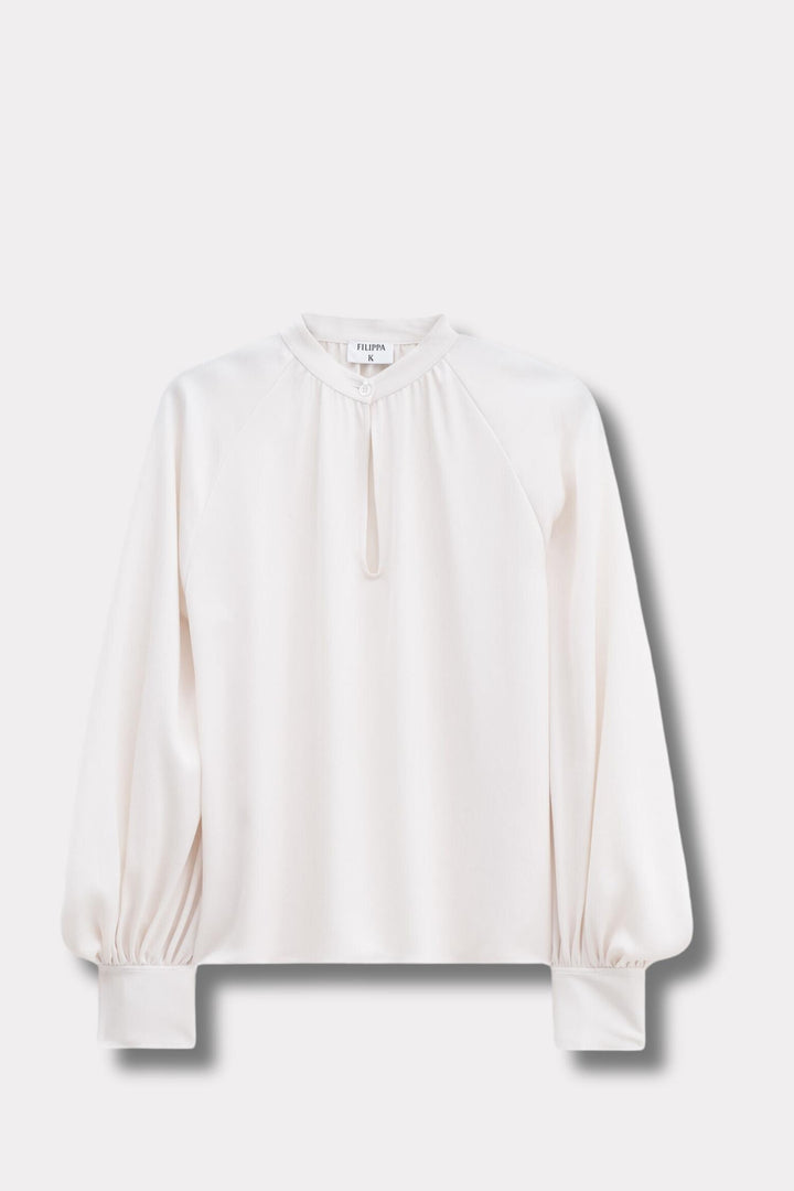 Stand Collar Blouse- Cream